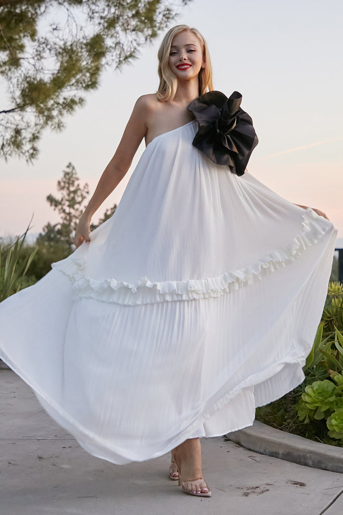 White Off-The-Shoulder Maxi Dress