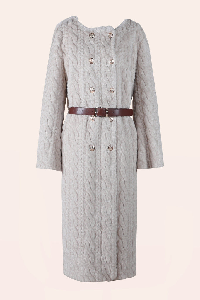 Biscuit-Colored Long Outerwear