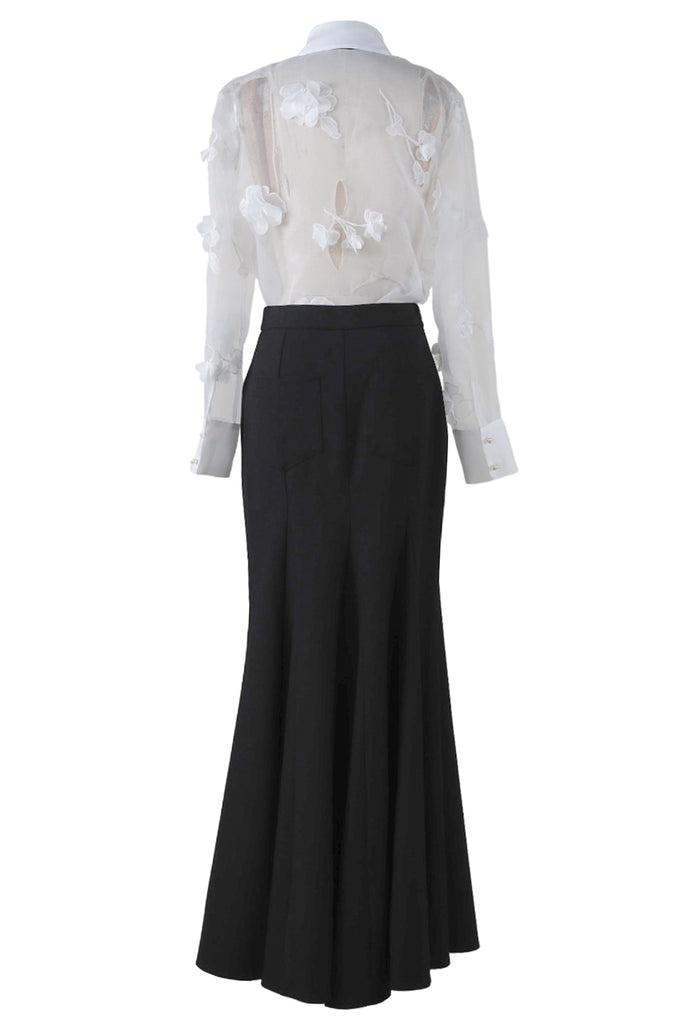 Elegant Allure Lace Blouse & Maxi Skirt Set