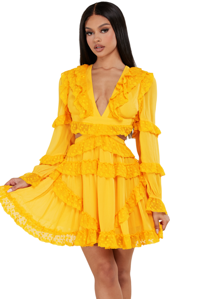 Ruffle Bliss Cutout Dress